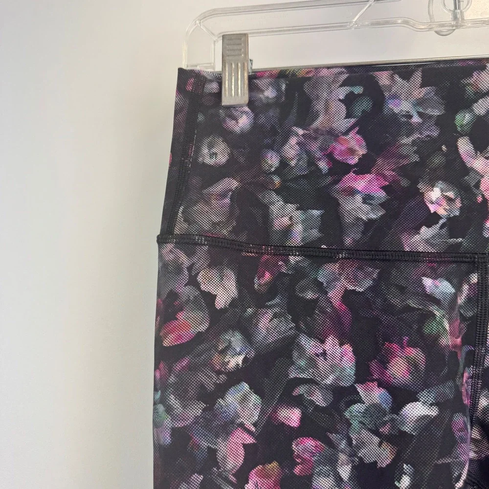 Lululemon Floral Print High Rise 7/8 Crop Leggings Multi‎ Color Womens Size 8
